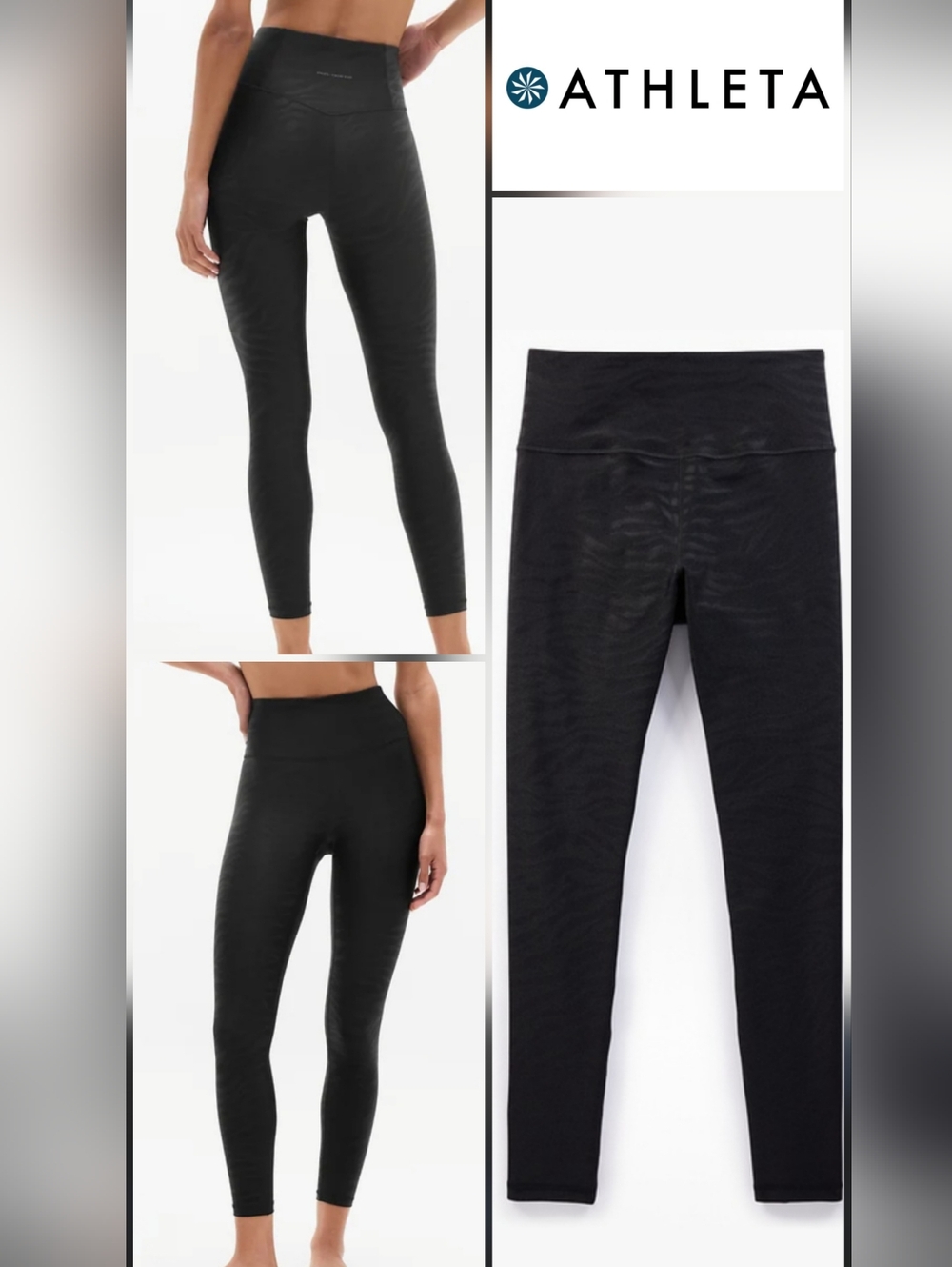 Athleta Simone Biles Liquid Shine Emboss Elation 7/8 High-Rise Tight Leggings